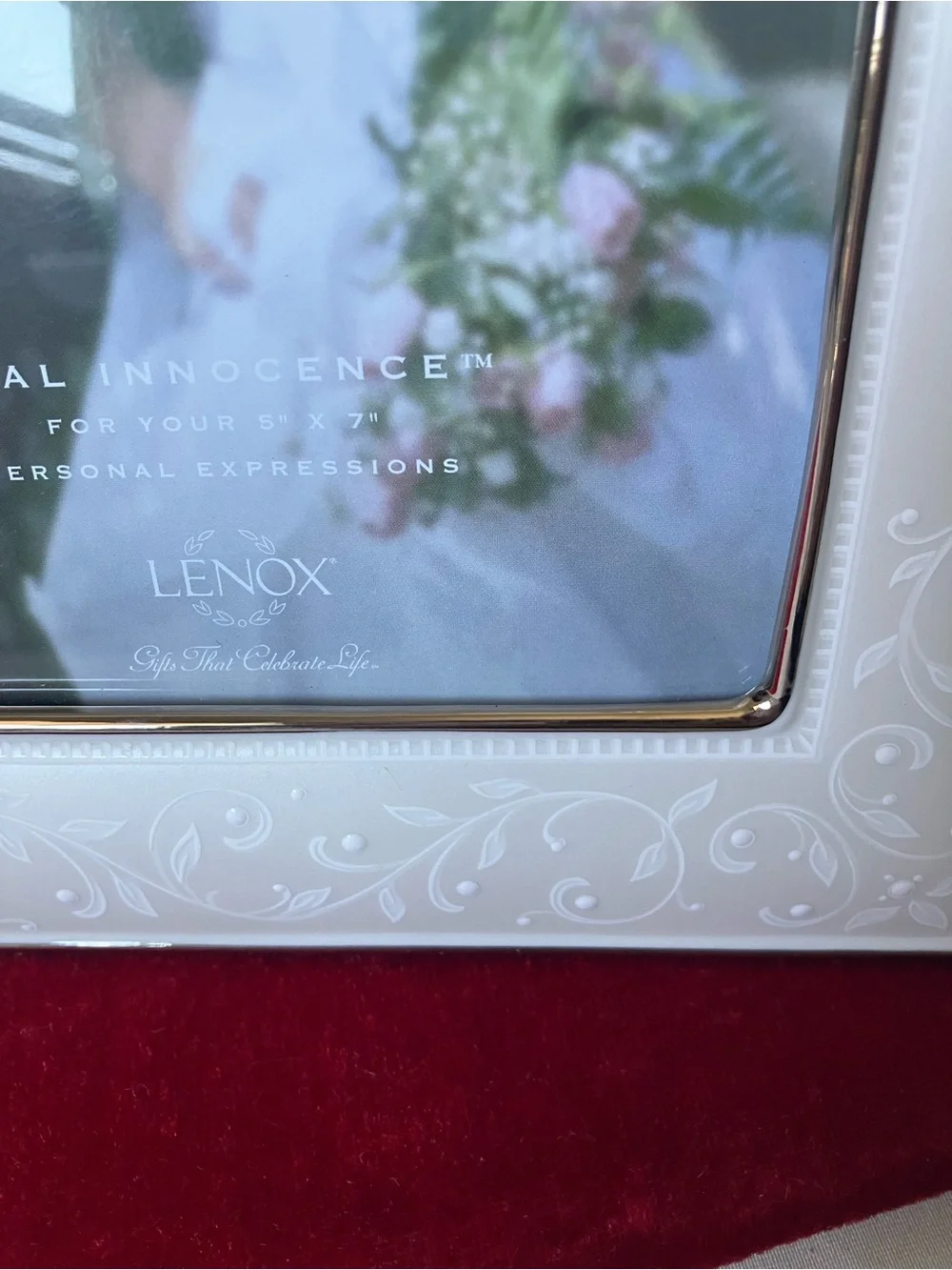 Lenox Wedding Photo Picture Frame Opal Innocence 5”x7” Platinum Trim NEW.